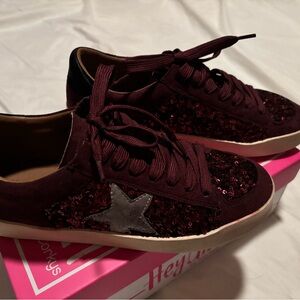 Corky’s Women’s Wine Sequin Sneakers